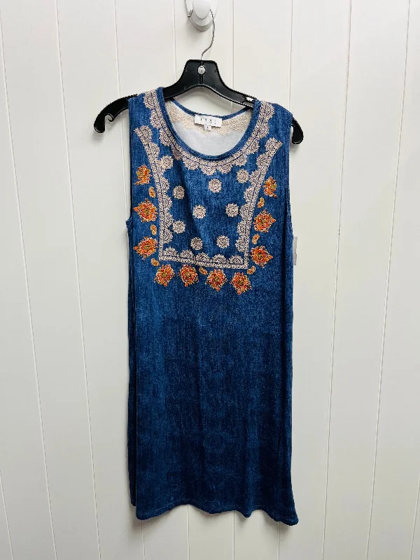 Dress Casual Short By Thml In Blue & Orange, Size: L