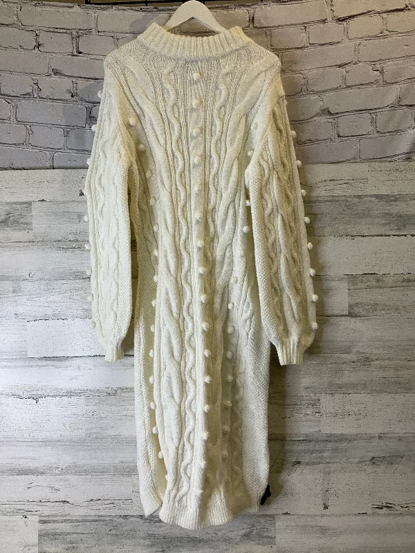 Dress Sweater By Ashley Stewart In Cream, Size: L