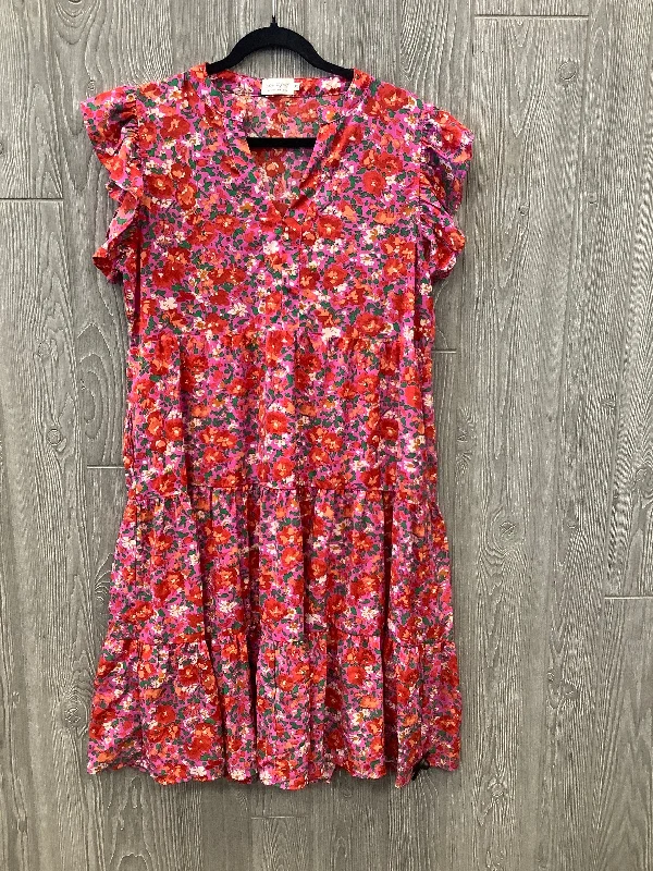 Floral Print Dress Casual Midi Clothes Mentor, Size Xl