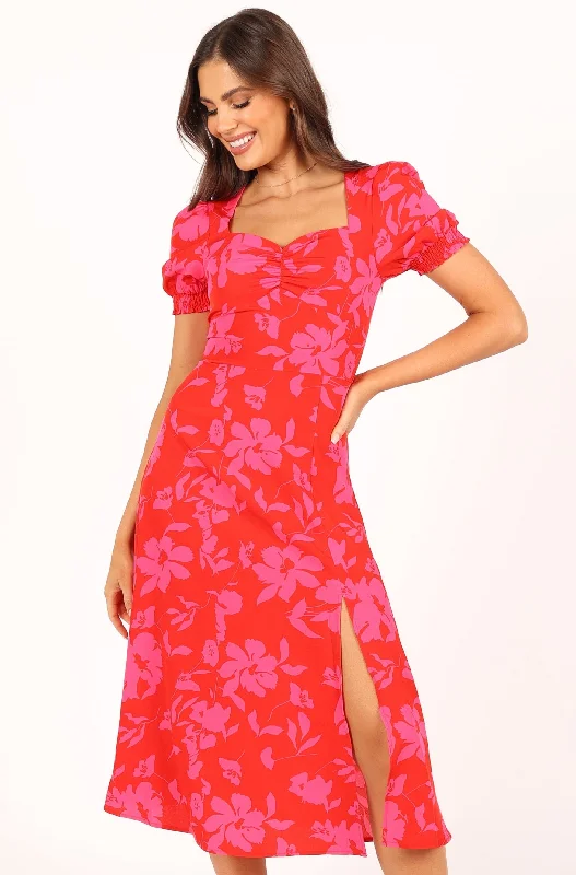 Frankie Dress - Red Pink Floral