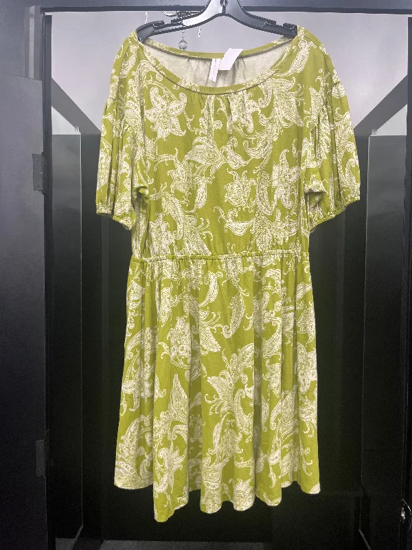 Green Dress Casual Midi Anthropologie, Size Xl