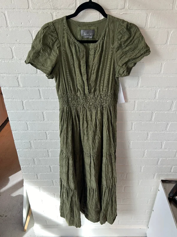 Dress Casual Maxi By Anthropologie In Green, Size: Xs