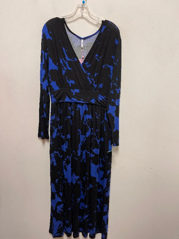 Dress Casual Maxi By Clothes Mentor In Black & Blue, Size: Xl