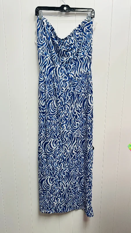 Dress Casual Maxi By Vineyard Vines In Blue & White, Size: L