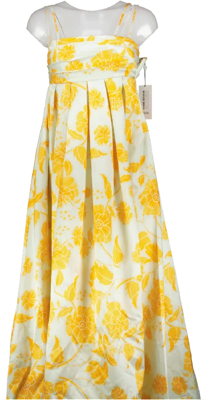 Leo Lin Orange Marguerite Maxi Dress Anemone Print In Ginger UK 8