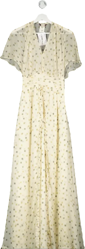 Paul & Joe Cream Silk Maxi Dress UK 8