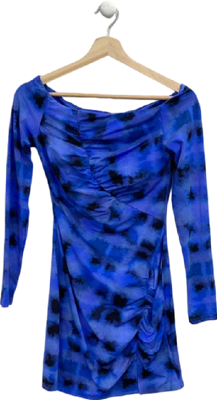 Suboo Blue Tie-Dye Long Sleeve Mini Dress Small