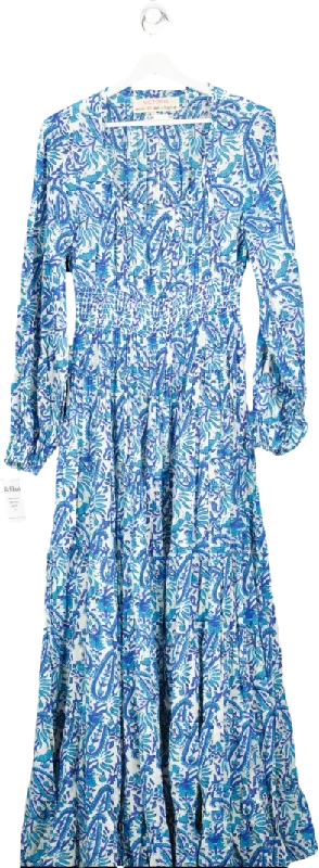 Victoria Blue Floral Maxi Dress UK S/M