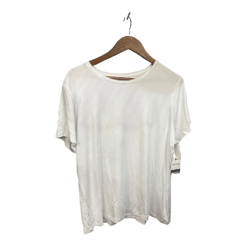 Top Short Sleeve Basic By Nine West Apparel In White, Size: Xxl