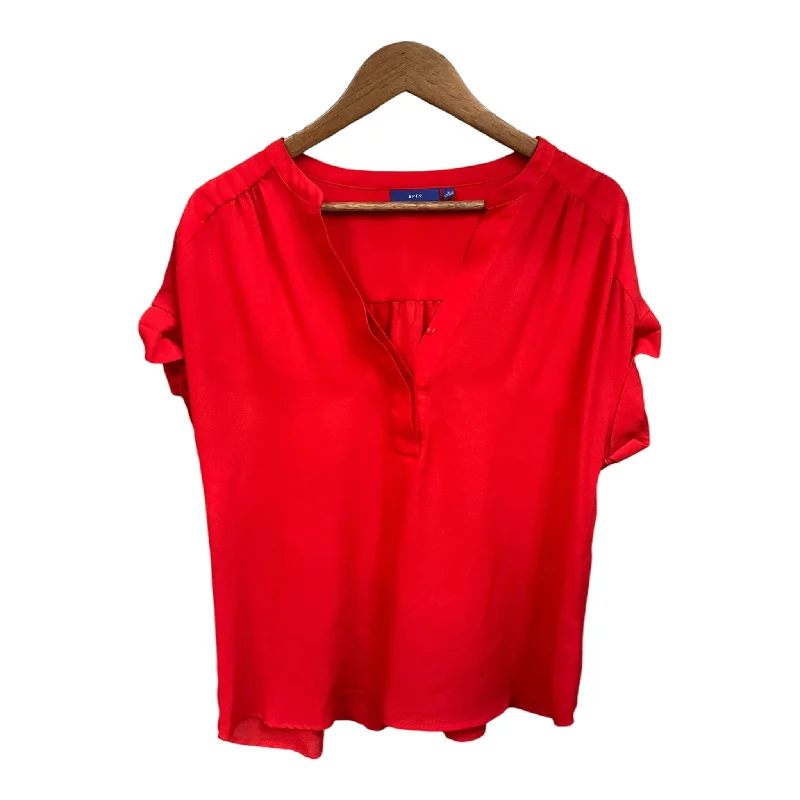 Top Short Sleeve By Apt 9 In Red, Size: L