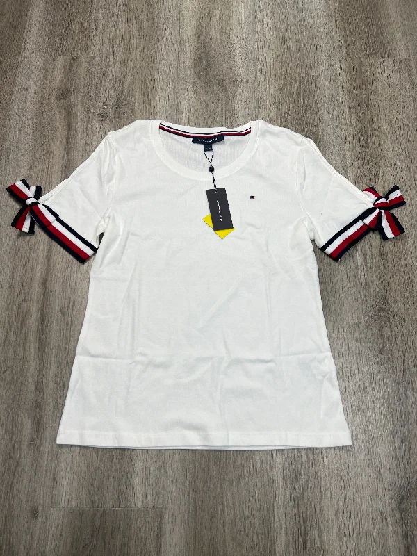 Top Short Sleeve By Tommy Hilfiger In White, Size: L