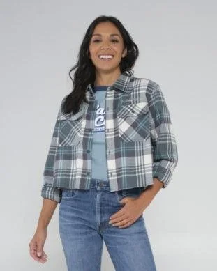 Women's Golden Age Crop Flannel, Sage