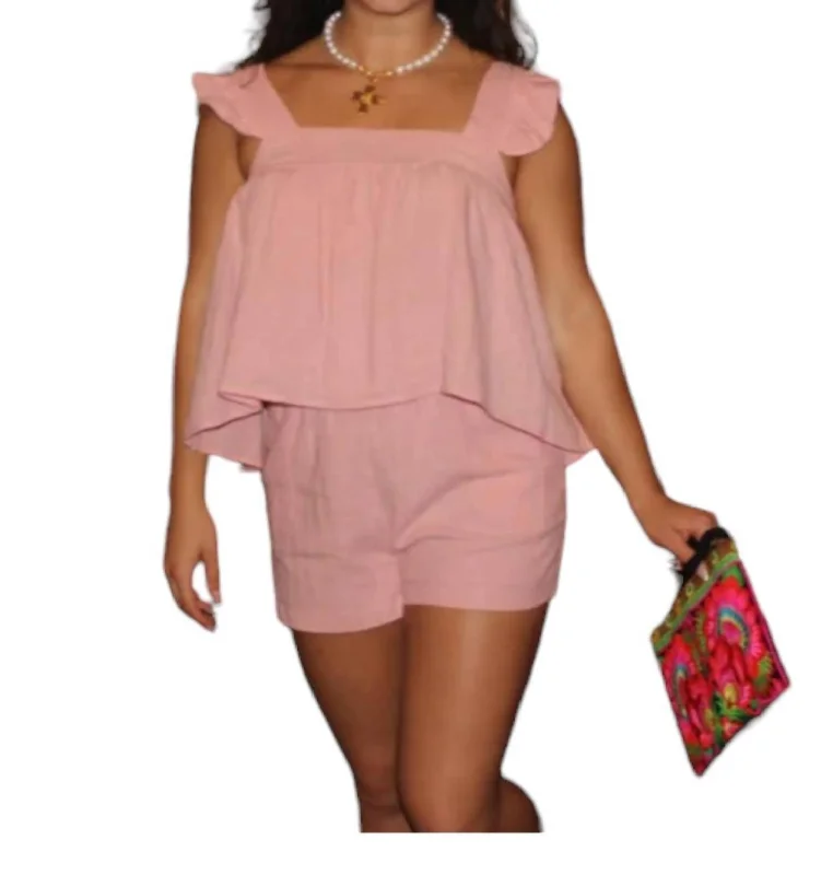 Stella Solid Gauze Shorts In Light Pink