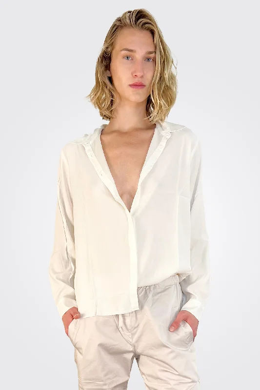 Silk Satin Shirt - Natural