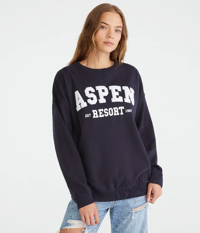 Aeropostale Aspen Resort Oversized Crew Sweatshirt