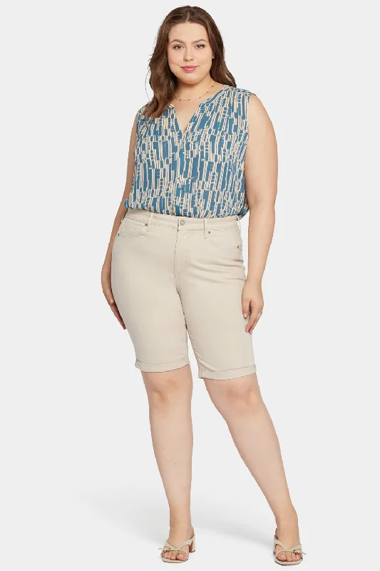 Briella 11 Inch Denim Shorts In Plus Size - Feather