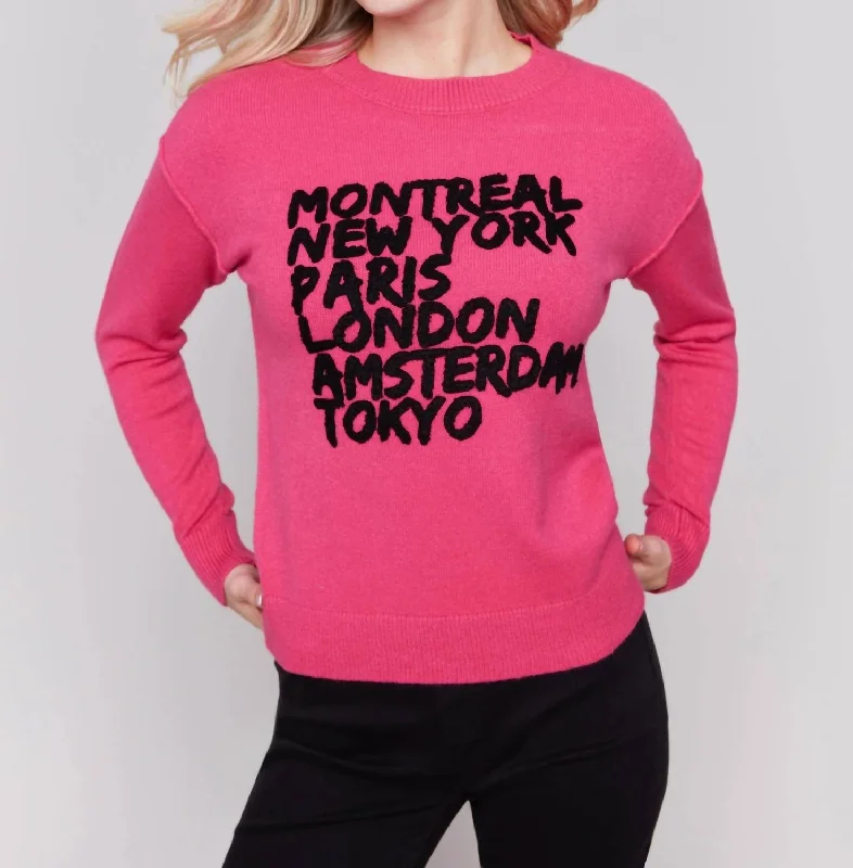 City Girl Swanky Sweater In Magenta