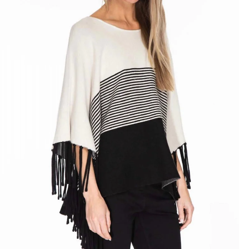 Day Dreaming Poncho Sweater In Winter White