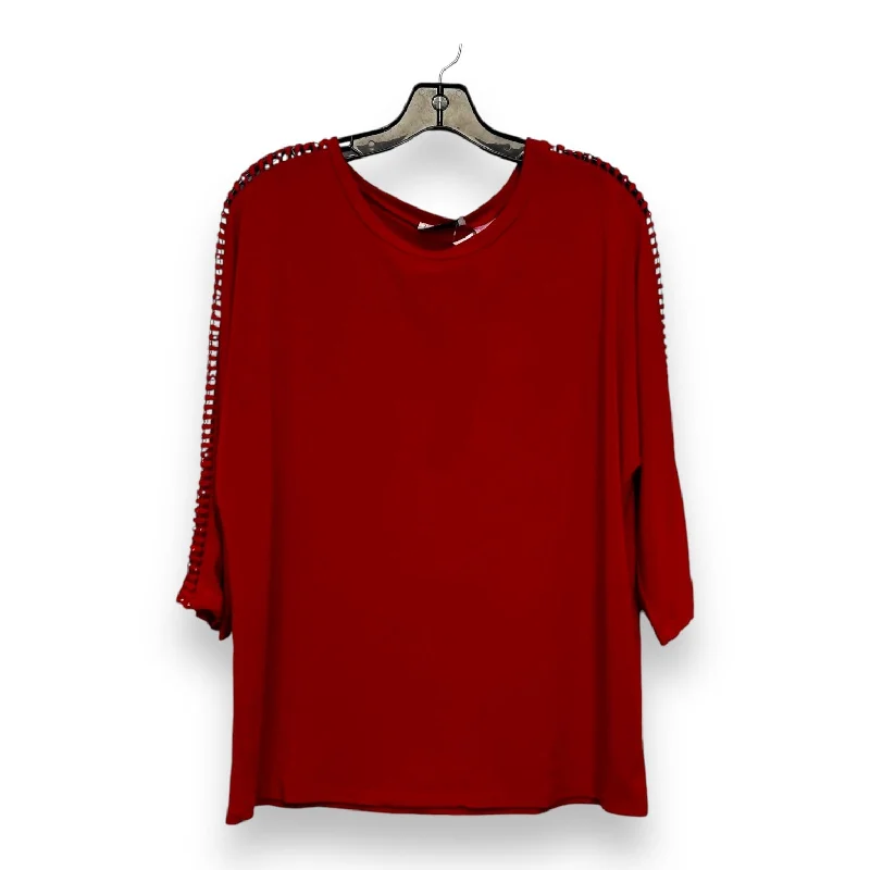 Top 3/4 Sleeve By Clothes Mentor In Red, Size: M