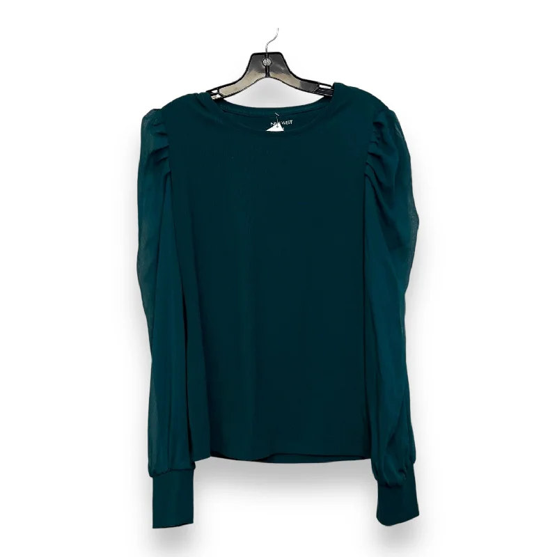 Top Long Sleeve By Nine West Apparel In Emerald, Size: M