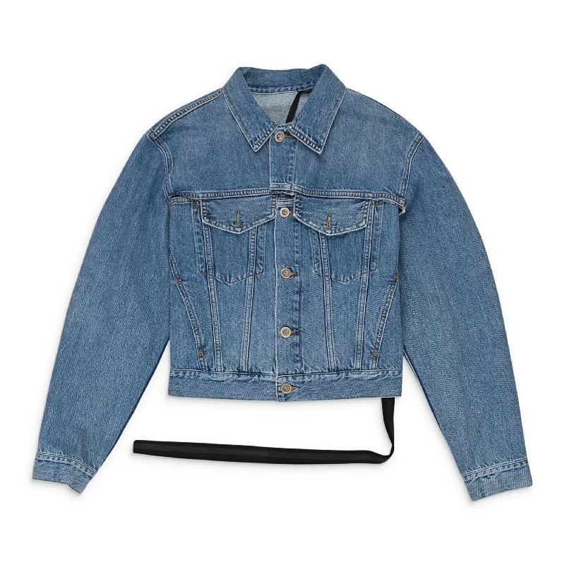 Indigo Snake Bolero Split Denim Jacket