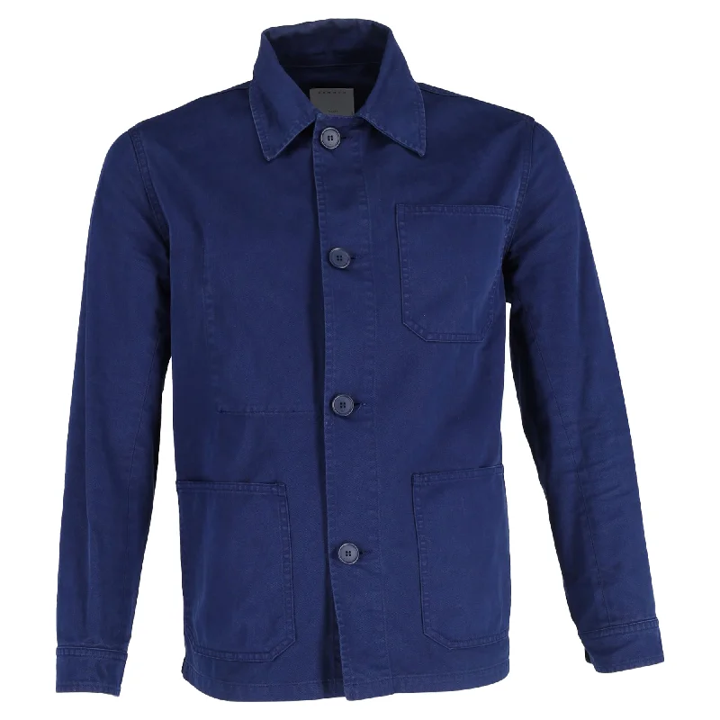 Sandro Paris Overshirt in Blue Cotton