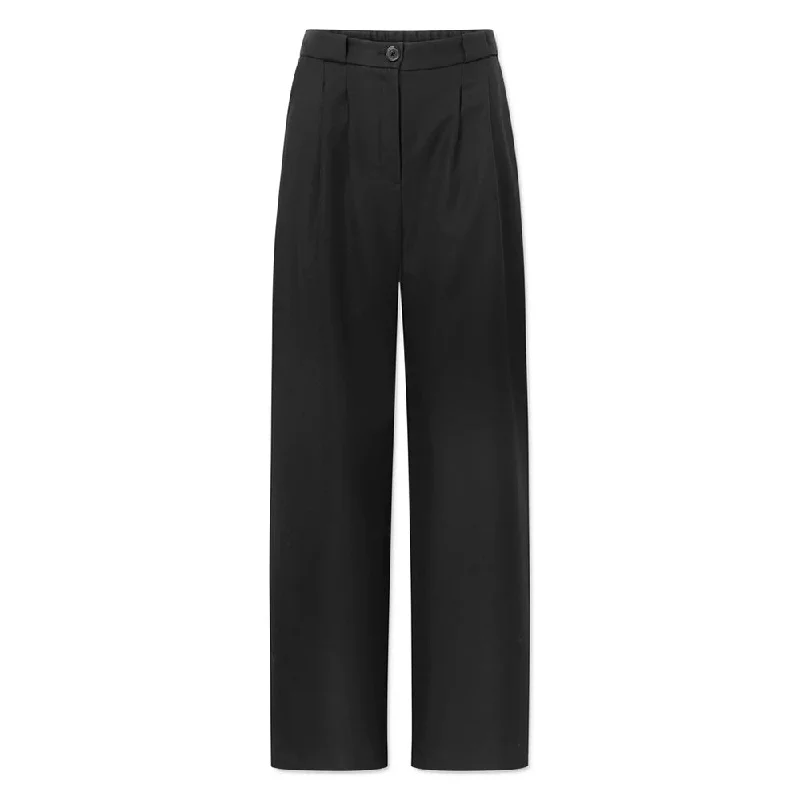 Piv Wool Twill Pleated Pants (Black)