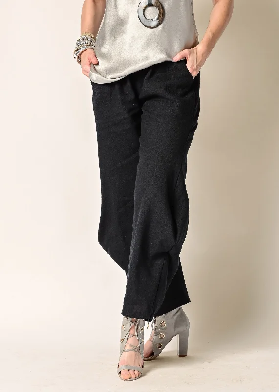 Shyla Linen Pant in Onyx