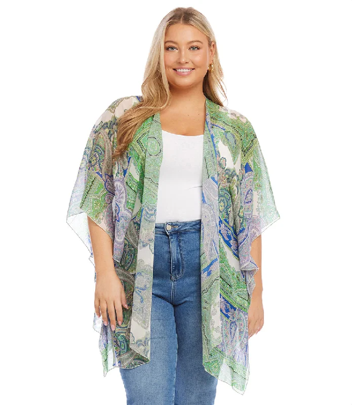 Plus Size Open Front Jacket