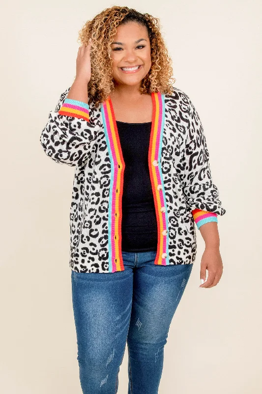 Sunshine And Fierce Cardigan, Leopard Multi