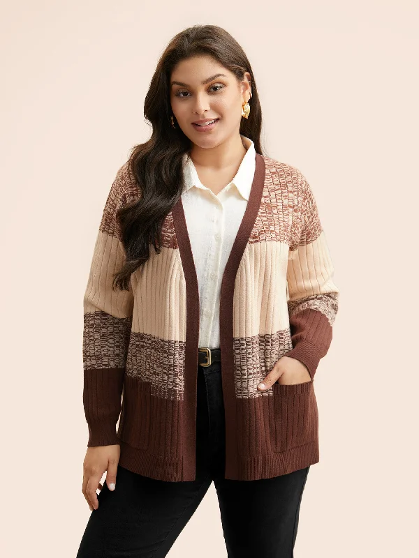 Supersoft Essentials Textured Colorblock Contrast Cardigan